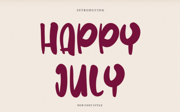 Happy July: A Whimsical Display Font for Creative Projects